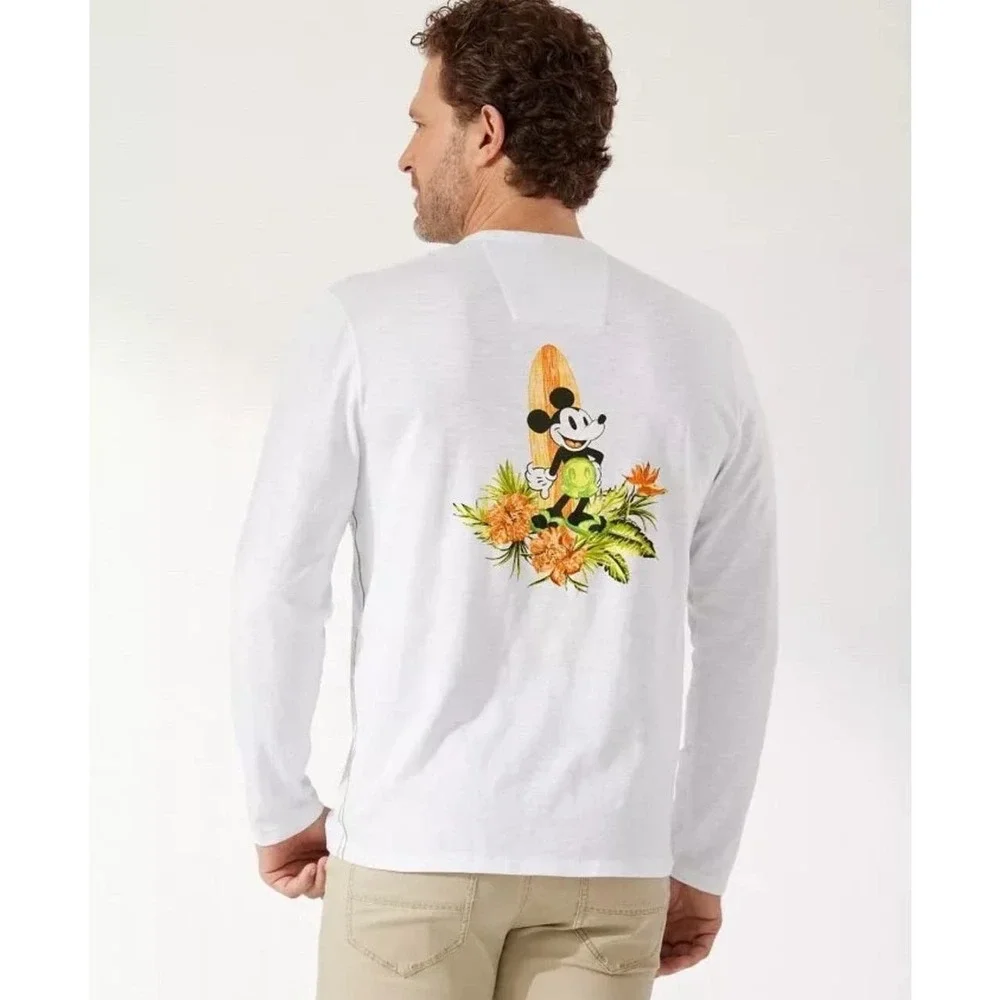 Tommy Bahama Disney Happiest Surf On Earth Long Sleeve Mickey Mouse T-Shirt XLT - Picture 8 of 9